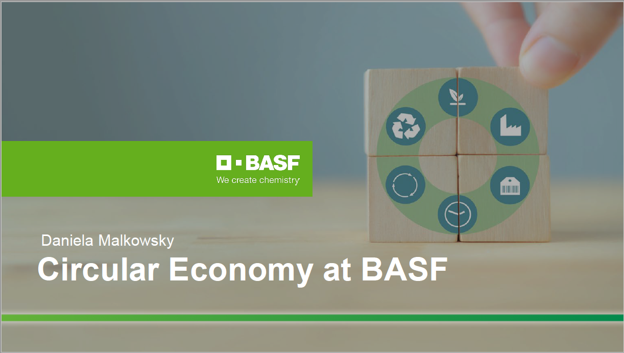 Präsentation des Unternehmens BASF zum Thema "circular Economy" (Kreislaufwirtschaft)